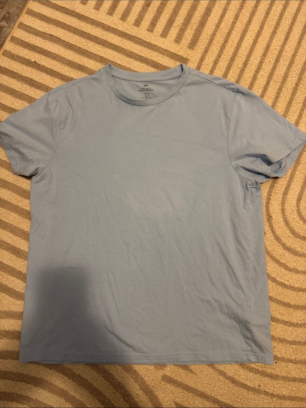 H&M Men's Pale Blue Crew Neck T-Shirt
